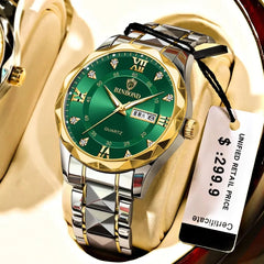 Luxury Gold Men Stainless Steel Fashion Casual Original Quartz Watch for Couples Women