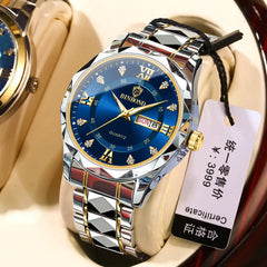 Luxury Gold Men Stainless Steel Fashion Casual Original Quartz Watch for Couples Women
