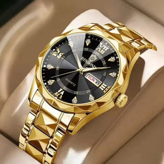 Luxury Gold Men Stainless Steel Fashion Casual Original Quartz Watch for Couples Women
