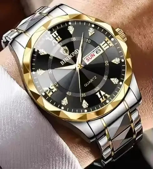 Luxury Gold Men Stainless Steel Fashion Casual Original Quartz Watch for Couples Women